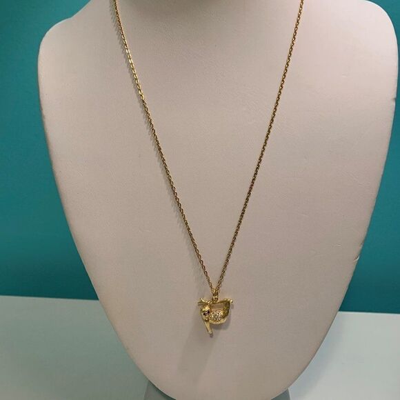 New, no tags, gold chain necklace, 20 inches, tiny sloth charm with bling - Picture 6 of 16